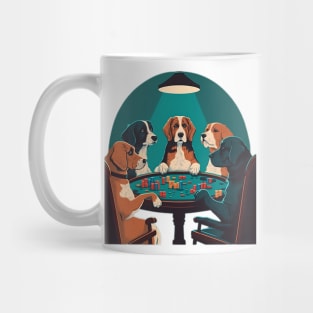 Five Dogs Ante Up for Poker Night Mug
